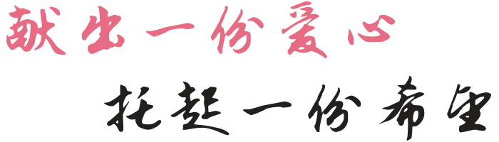 献出一份爱心，托起一份希望